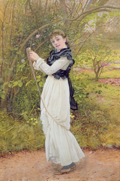 Seilspringen, Porträt der Tochter des Künstlers, Barbara, 1877 von Edward Killingworth Johnson